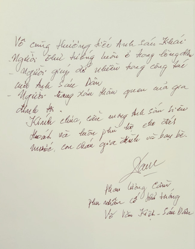 Những lời xúc động trên sổ tang nguyên Thủ tướng Phan Văn Khải